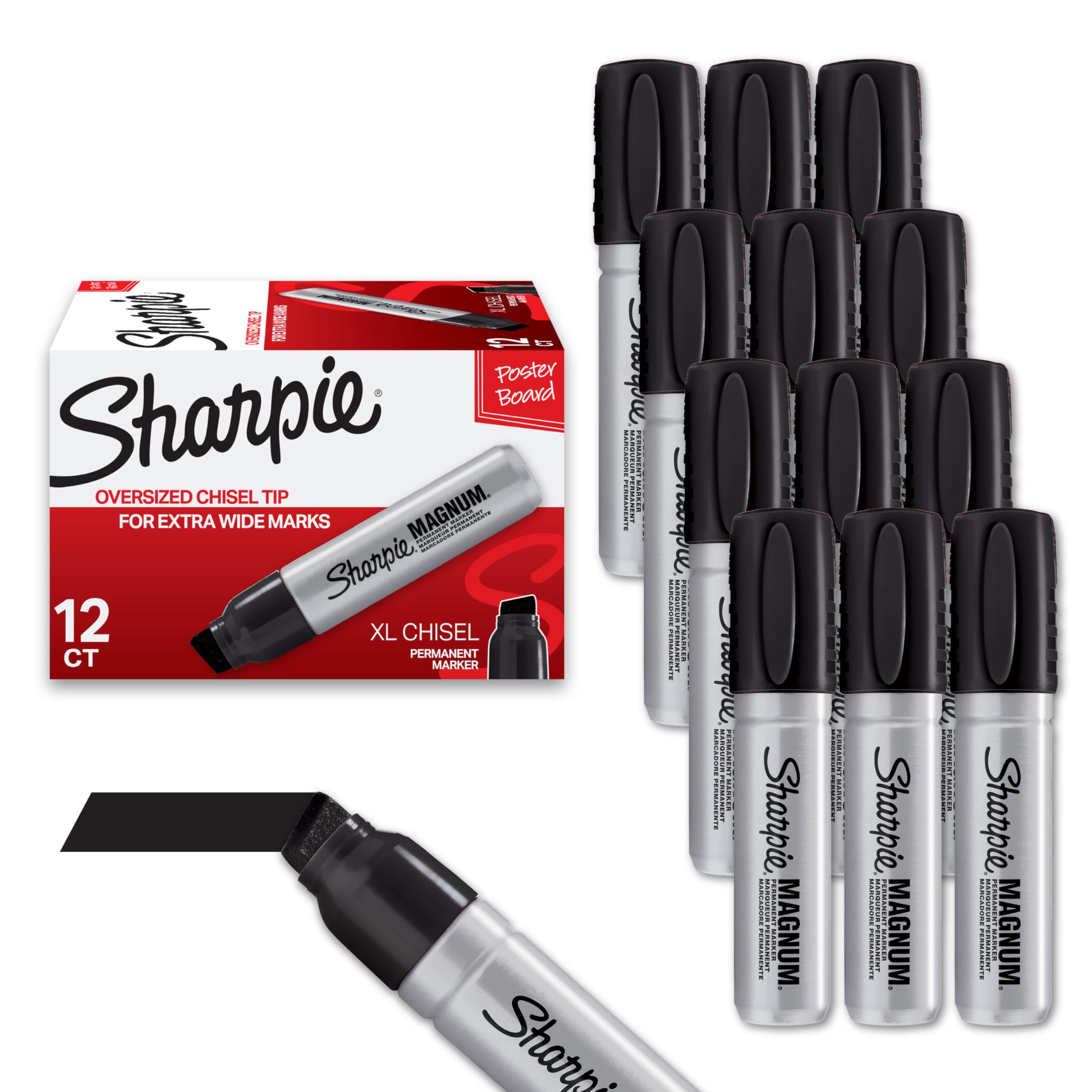 Marcadores Permanentes Sharpie Magnum Oversized Chisel Tip 12
