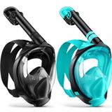 Máscara De Snorkel Facial Completa Zenoplige, Pacote Com 2 Unidades Para Adultos E Crianças