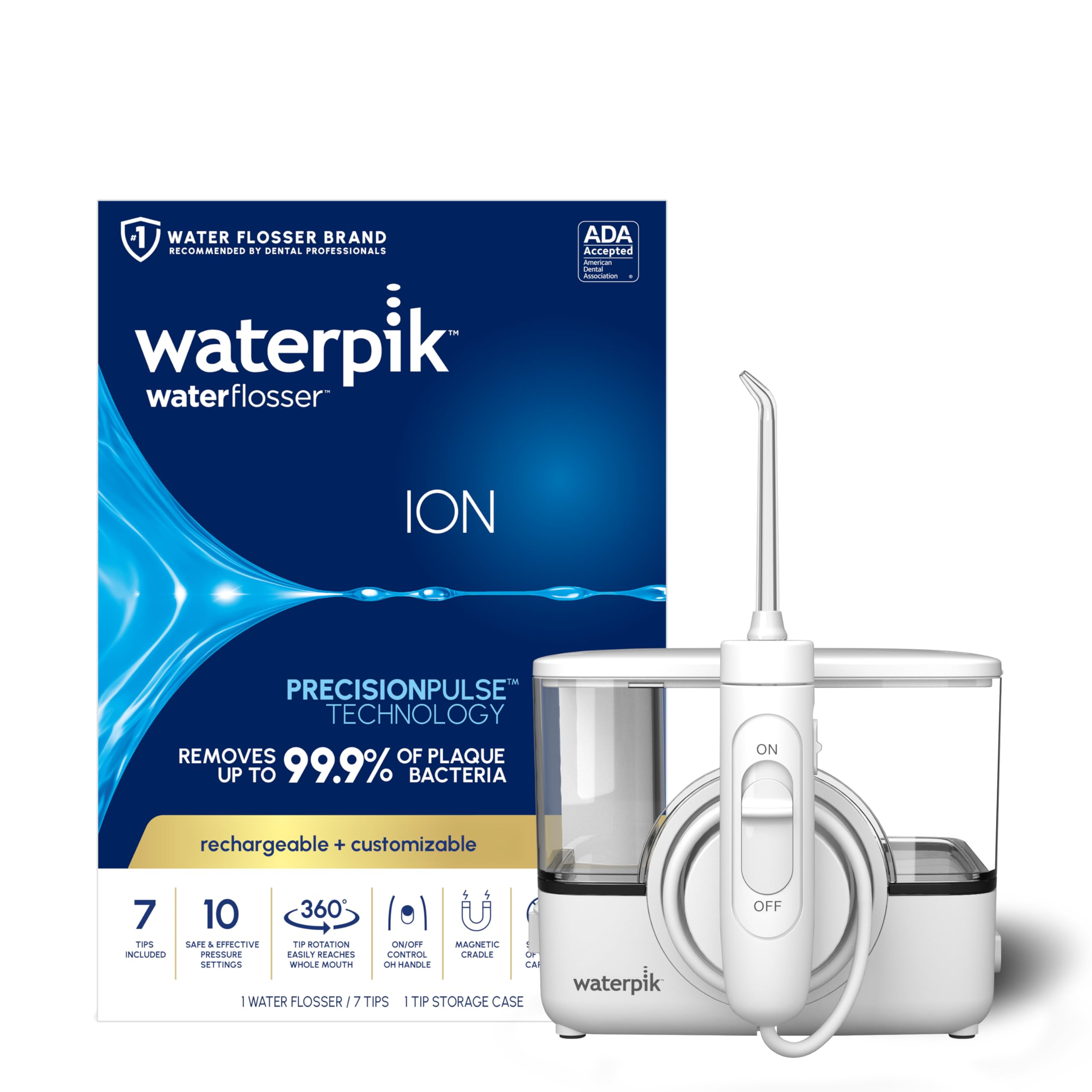 Water Flosser Waterpik Ion Professional Recarregável Branco