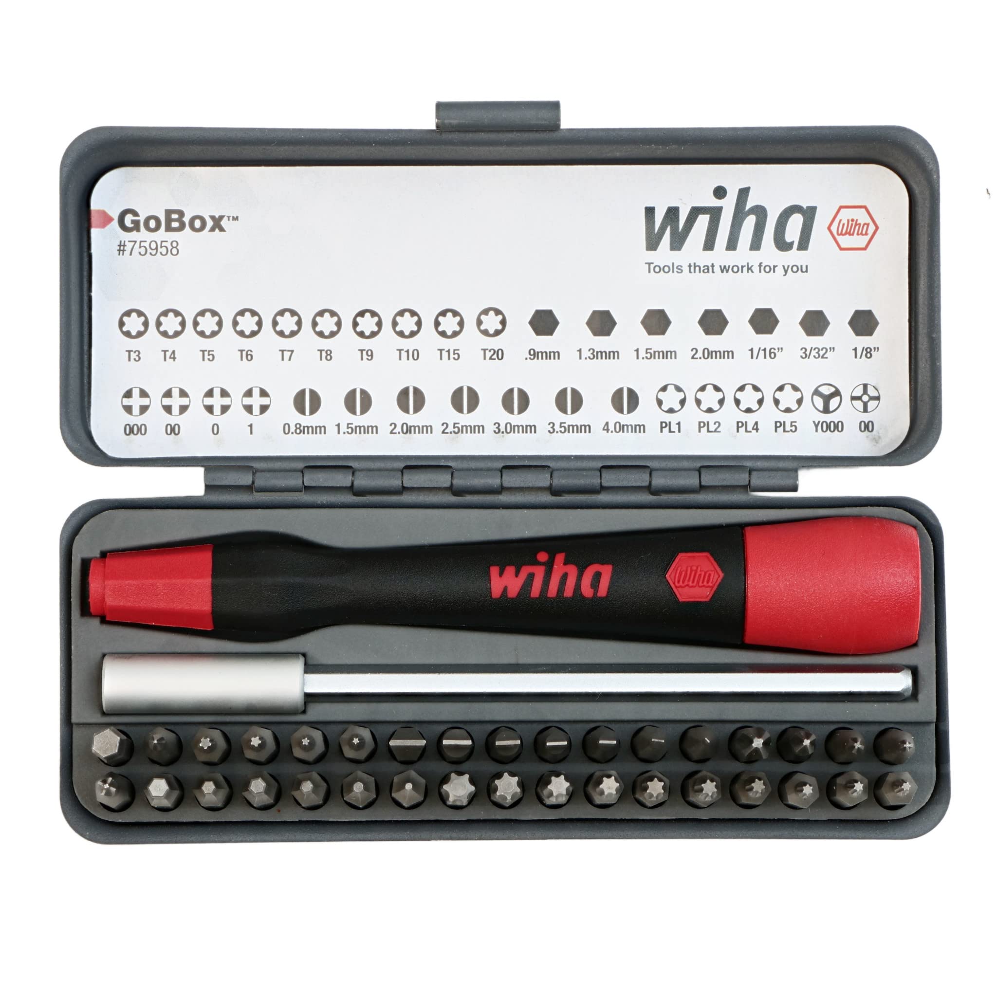 Conjunto Precision Micro Bit Wiha 75958 Gobox 58 Peças