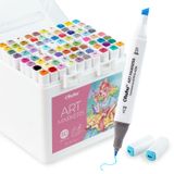 Conjunto De Marcadores De Arte Com Álcool Ohuhu, Cinzel De 80 Cores E Pontas Finas