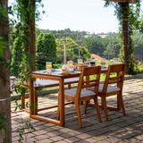 Conjunto Mesa Madeira Maciça Craft Com 4 Cadeiras Craft Garapa
