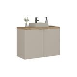 Gabinete Para Banheiro Com Cuba Nature Panna/carvalho