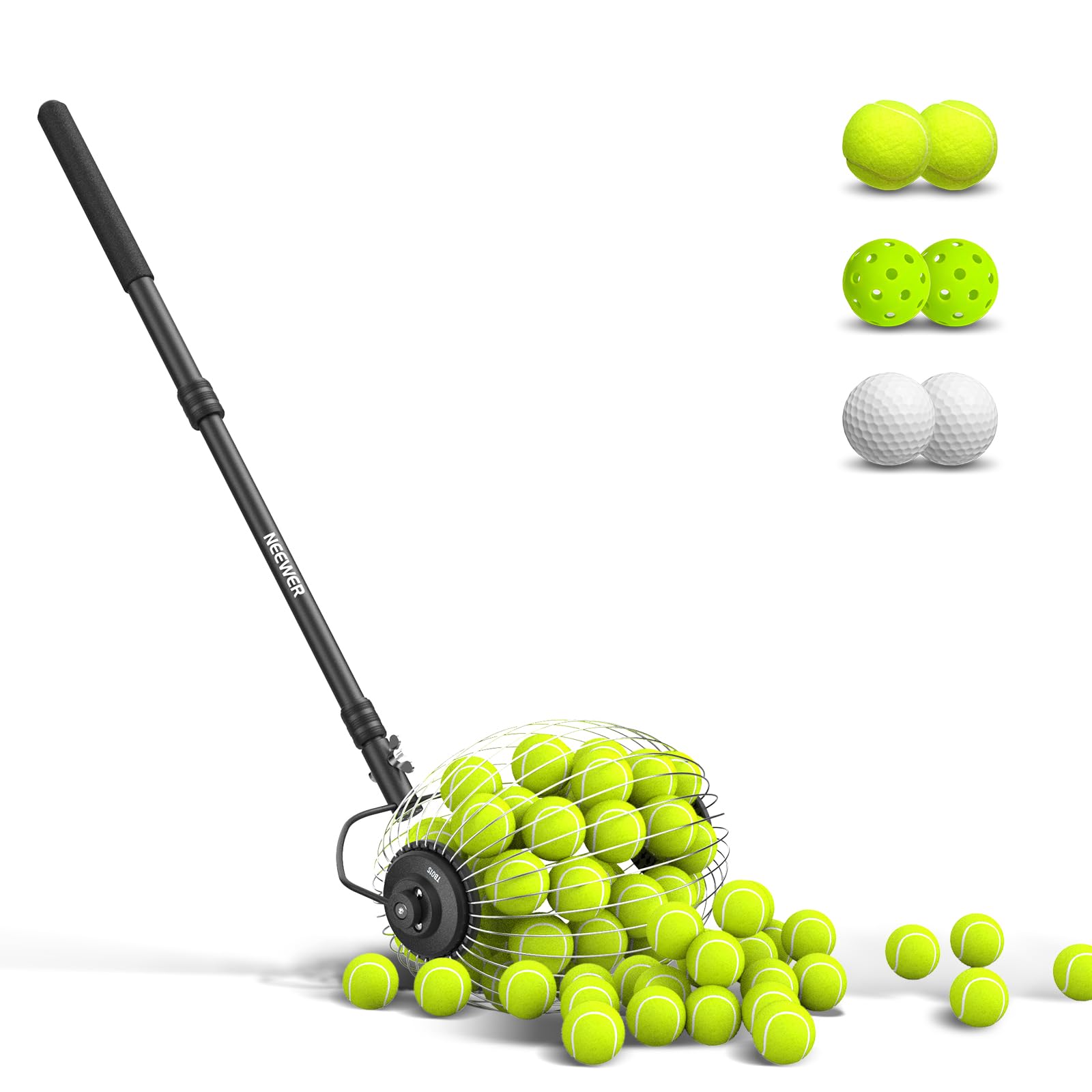 Roller Colecionador De Bolas De Tênis Pickleball Neewer Tb01s