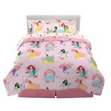 Conjunto De Roupa De Cama Franco Disney Princess Full Size 7 Peças