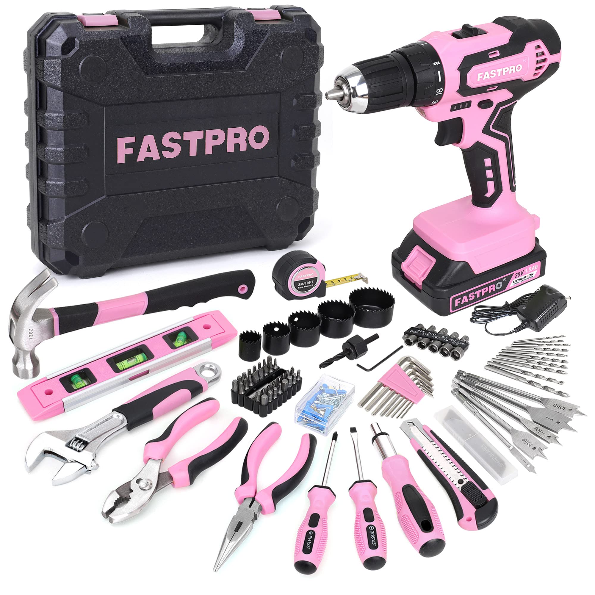 Conjunto De Ferramentas Fastpro, 177 Peças, 20v, Furadeira Sem Fio