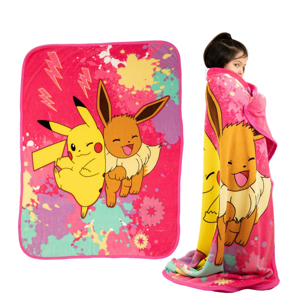 Throw Blanket Franco Pokémon Anime Pikachu E Eevee Kids