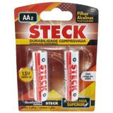 Pilha Steck Alcalina Aa 2 Peças Blister - Steck