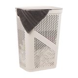 Cesto De Roupa Suja Mind Reader 60l Slim Com Tampa Ventilada Em Marfim