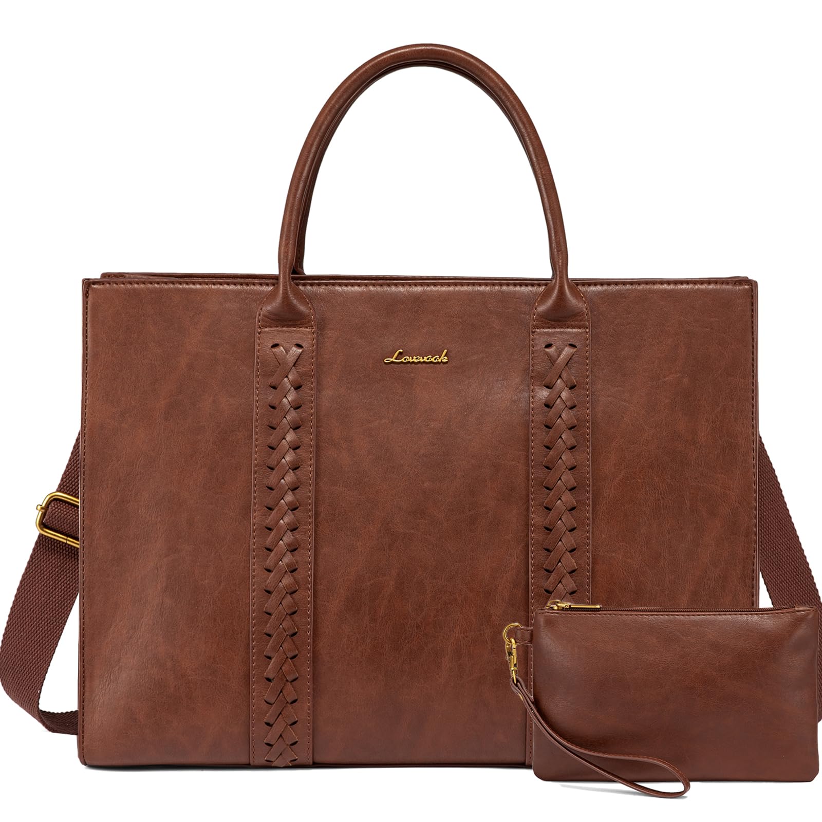 Sacola Para Laptop Lovevook Vintage Leather 15,6 Polegadas Marrom