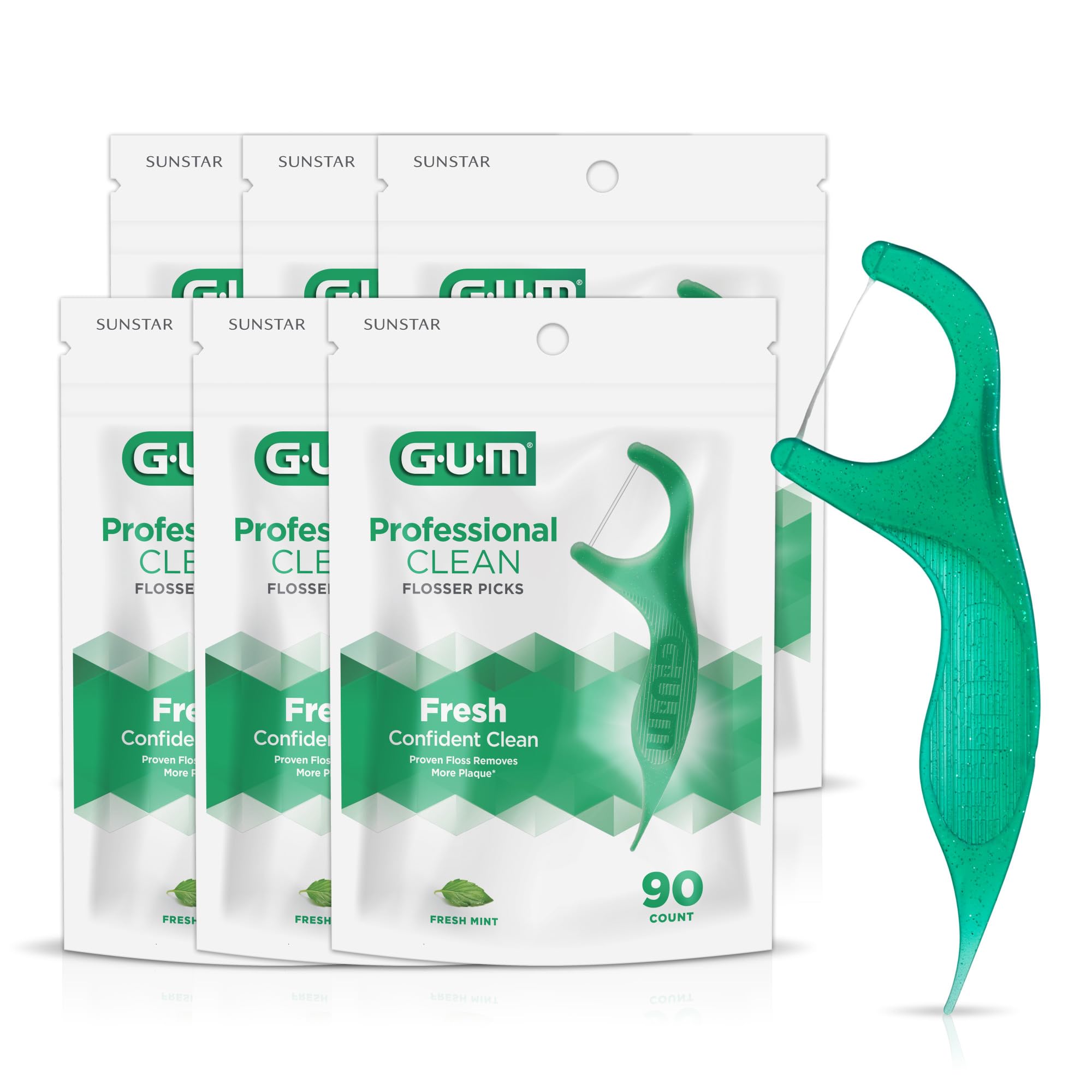 Floss Picks Gum Professional Clean Extra Strong 90 Unidades X6