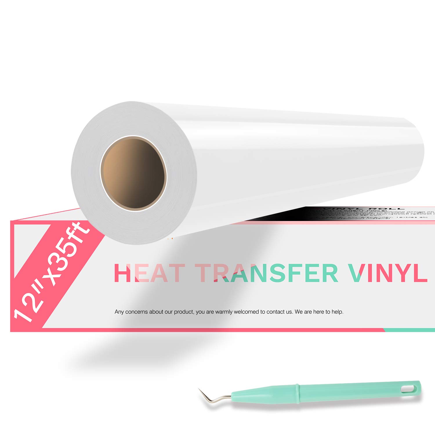 Vinil De Transferência De Calor Htvront Branco 12x35 Pés Para Camisas