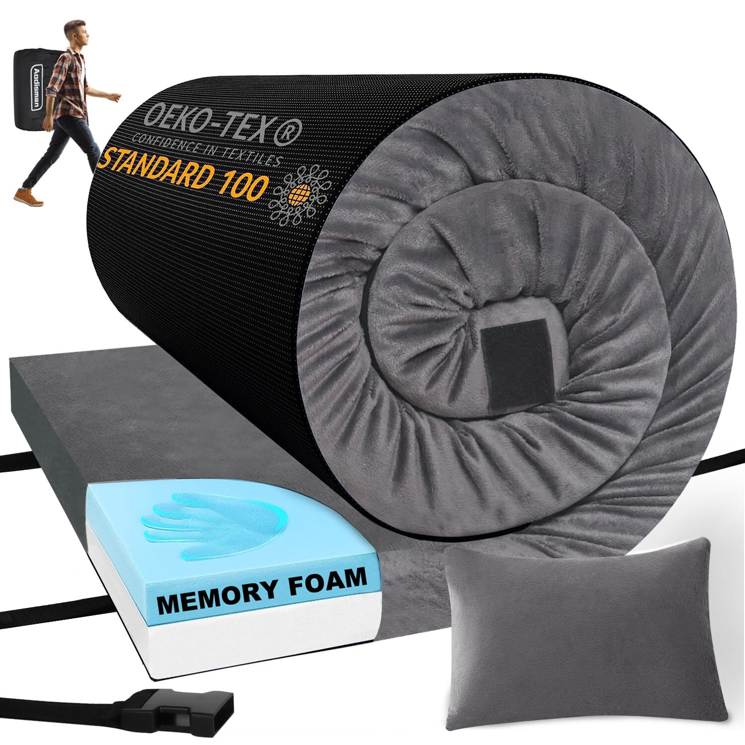 Colchão De Acampamento Aodisman Memory Foam Com 7,62 Cm De Espessura