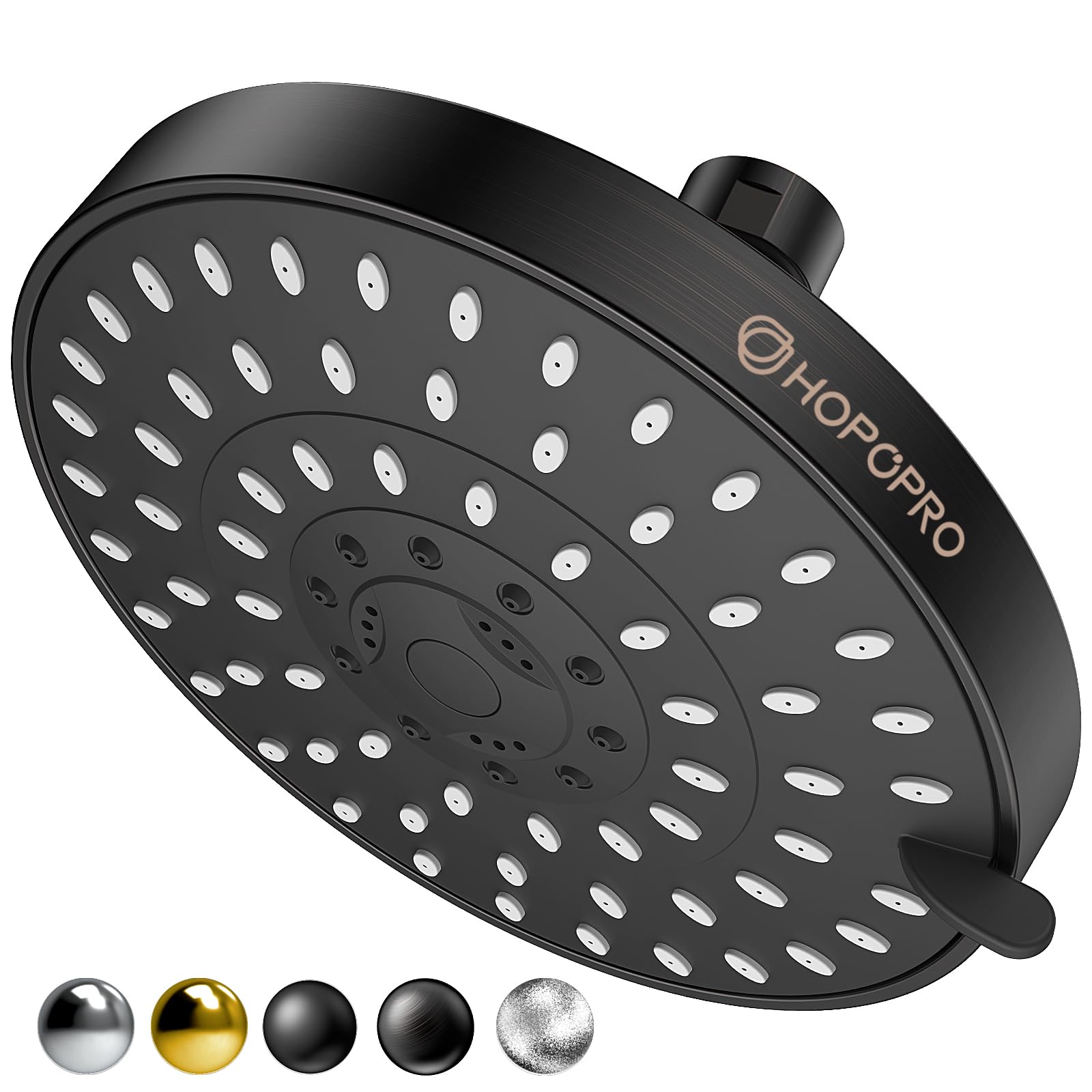 Cabeça De Chuveiro Hopopro De Alta Pressão 5 Modos Cromada De 6 Polegadas