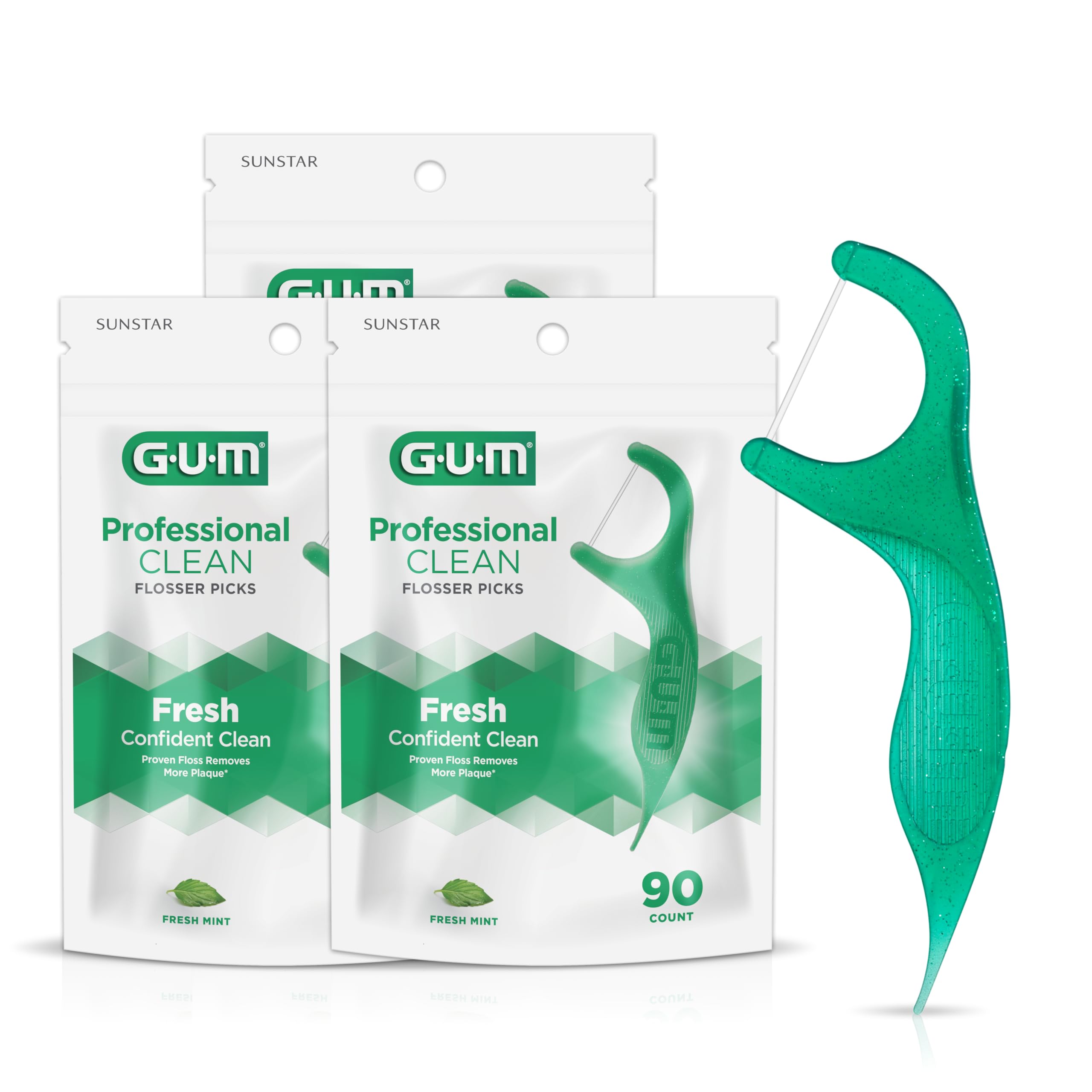 Floss Picks Gum Professional Clean Extra Strong 90 Quilates (pacote Com 3)