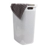 Cesto De Roupa Suja Mind Reader 60l Slim Com Tampa De Plástico Branco