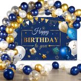 Kit De Balões De Confete De Aniversário Tatuo Azul Marinho 50 Unidades