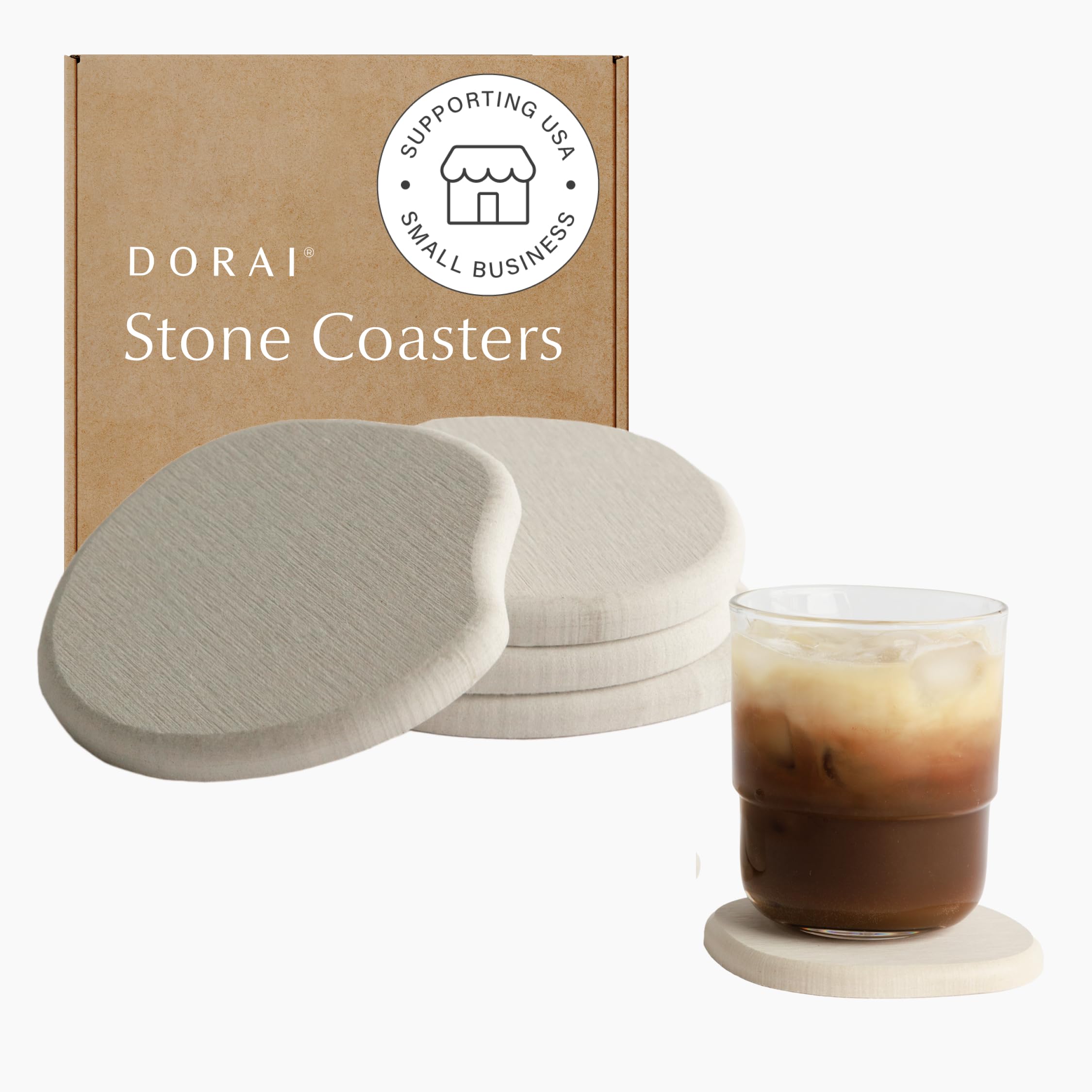 Conjunto De Montanhas-russas Dorai Home Stone 4 Porta-copos Absorventes De Diatomita