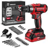 Furadeira Elétrica Sem Fio Deko Pro 20v Com Bateria E Carregador