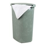 Cesto De Roupa Suja Mind Reader 60l Slim Com Tampa Plastic Mint