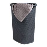 Cesto De Roupa Suja Mind Reader 60l Slim Com Tampa De Plástico Cinza