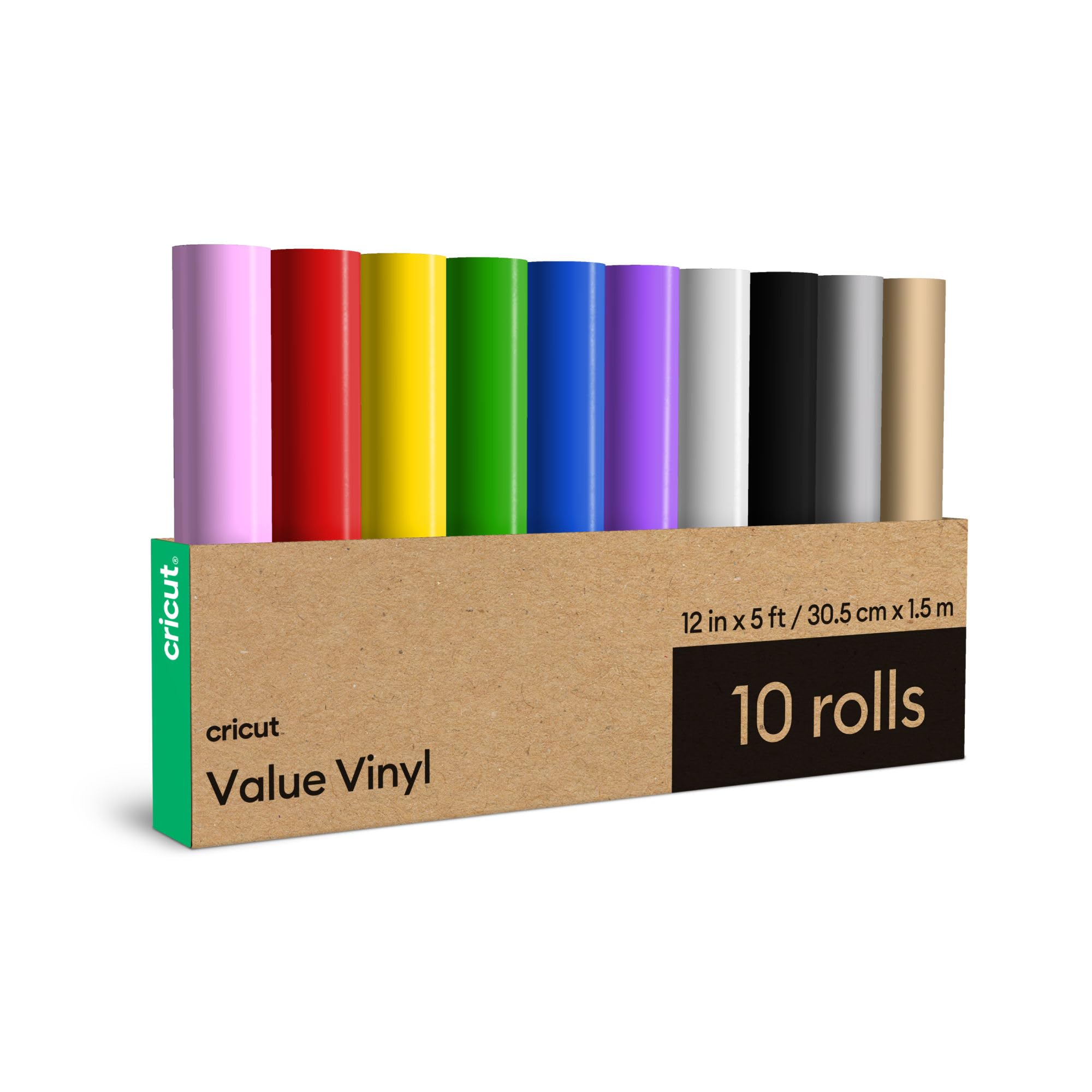 Vinil Permanente Cricut Value Rainbow Sampler 10 Rolos