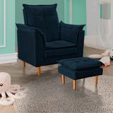 Poltrona De Amamentação Com Puff Quarto Bebê Encanto Suede