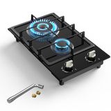 Fogão A Gás Nafewin 2 Queimadores Cooktop De Vidro Temperado 30cm