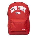 Mochila Casual Yins New York Usa Em Poliéster + Poluretano Vermelho