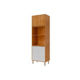 Paneleiro De Cozinha Divina Torre Quente C/ 4 Portas E 2 Nichos P/ Forno 70cm Cinamomo/branco - Mgm