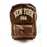 Mochila Casual Yins New York Usa Em Poliéster + Poluretano - Ys29398 Tamanho Unico Cor Marrom