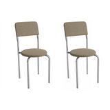 Cadeira Sala De Jantar Mali 2c136cr Aço Kit 2 Un Cromado/boucle Bege Fendi - Kappesberg