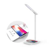 Luminária Led Portátil &amp; Carregador Por Indução Qi Alumínio/branco