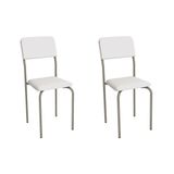 Cadeira Sala De Jantar Ibiza 2c133nk Aço Kit 2 Un Niquel/ano Branco - Kappesberg