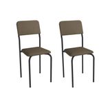 Cadeira Sala De Jantar Ibiza 2c133prf Aço Kit 2 Un Preto/suede Cappuccino - Kappesberg