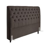 Cabeceira De Cama Box Casal Queen 158cm Pádua Veludo Marrom