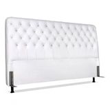 Cabeceira De Cama Box Casal Queen 158cm Pádua Couro Off White