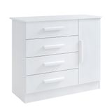 Cômoda Firenze 4 Gavetas Com Sapateira 1 Porta D&#39;doro Branco