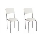Cadeira Sala De Jantar Mali 2c136cr Aço Kit 2 Un Cromado/ano Branco - Kappesberg