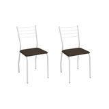 Cadeira Sala De Jantar Malta 2c140br Aço Kit 2 Un Branco/suede Capuccino - Kappesberg