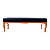 Puff Decorativo Recamier Imperial Couro Preto 1,40m