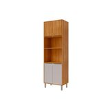 Paneleiro De Cozinha Divina Torre Quente C/ 4 Portas E 2 Nichos P/ Forno 70cm Cinamomo/off White - Mgm