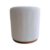 Puff Redondo Saturno Bouclé Off White