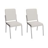 Cadeira Sala De Jantar Genebra 2c129cr Aço Kit 2 Un Cromado/ano Branco - Kappesberg