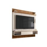 Painel Home P/ Tv Até 65 Pol Vênus Ripado C/ 1 Porta E 2 Nichos 180x171cm Off White/freijo - Caemmun