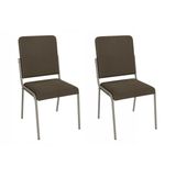Cadeira Sala De Jantar Genebra 2c129nk Aço Kit 2 Un Niquel/suede Cappuccino - Kappesberg