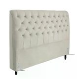 Cabeceira De Cama Box Casal Queen 158cm Pádua Veludo Marfim