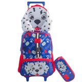 Kit Mochila Rodinha Lancheira Estojo Patrulha Canina Azul Yepp