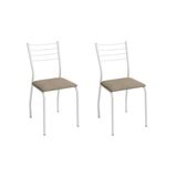 Cadeira Sala De Jantar Malta 2c140br Aço Kit 2 Un Branco/boucle Bege Fendi - Kappesberg