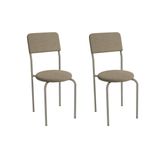 Cadeira Sala De Jantar Mali 2c136nk Aço Kit 2 Un Niquel/boucle Bege Fendi - Kappesberg